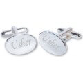 Usher Wedding Silver Plated Oval Cufflinks High Quality